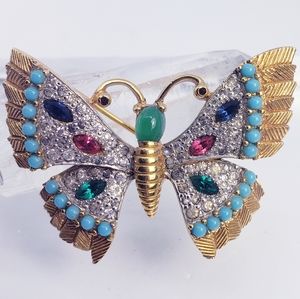 Signed Jomaz Designer Butterfly Vintage Brooch